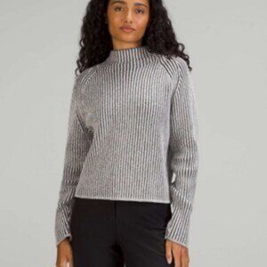 Lululemon Cotton-Cashmere Blend Mock Neck Sweater Size 14